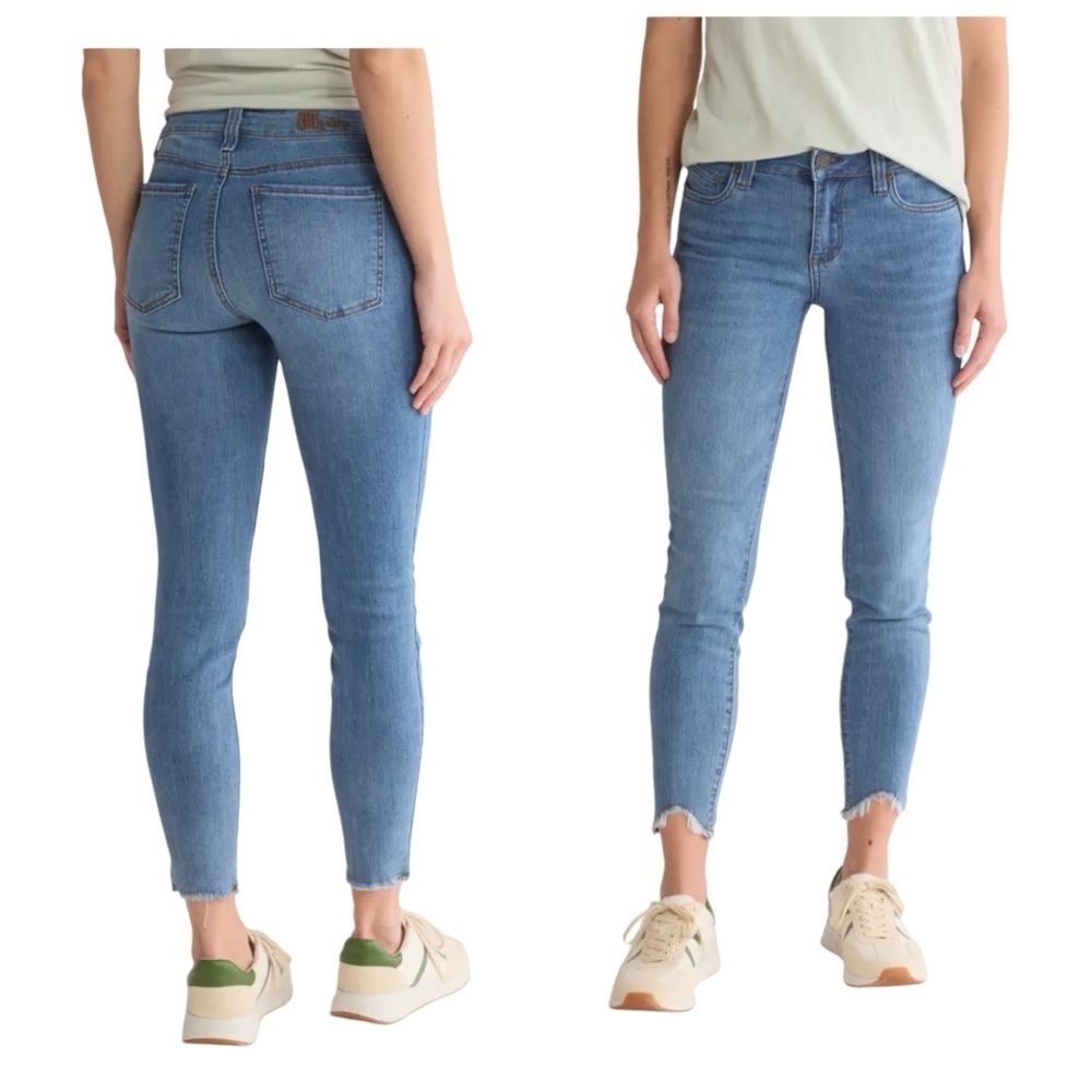 Kut from the Kloth CARLO ankle Skinny Jeans Blue Size 14 NWOT distressed hem